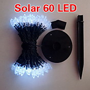 Solar 2m 60-led weißes Licht Kristall-Design-String-Lampe für Weihnachten