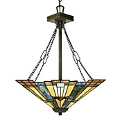 Tiffany Style Stained Glass Pendant Light with 2 lights