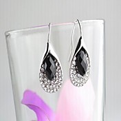 Black Rhinestone Alloy Earrings