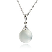 Round Shape Opal Necklaces In Sterling Silver