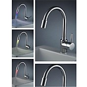 finitura cromata cucina rubinetto in ottone con luce led cambia colore