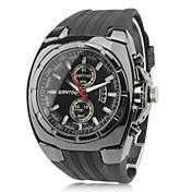 Men's Silicone Analog Quartz Casual Wrist Watch (Black)