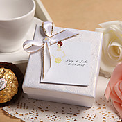 Personalized White Favor Box With White Bow (Set of 24)