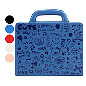 estilo de la postal pu bolsa de cuero con soporte para iPad 2