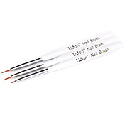 3pcs Nail-Art Pinsel mit weißem Griff
