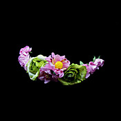 rosa tusenfryd og grønt økte blomsterpike krans / headpiece