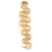 24 tommer 9 stk 100% menneskehår krop bølge klip i hair extensions 11 farver