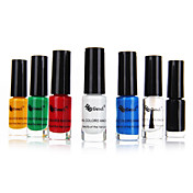 Color Stamp Nail Polish Set(6 PCS Color Stamp Nail Polish+1 Top Coat Polish)