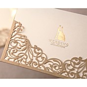 encaje precioso recorte de invitación de boda de oro (juego de 50)