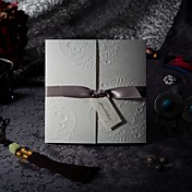 elegante relieve de tres veces invitación de la boda con arcos de plata (juego de 50)