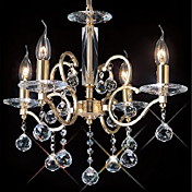 SHIVELY - Lustre Vela Cristal com 4 Lâmpadas