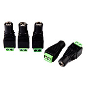 5PCS DC Power Female Jack to 2 Conductor Screw Down Connector for LED Light Controller