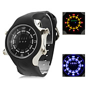 uomini e donne multifunzione silicone orologio digitale da polso con led cassa dell'orologio (nero)