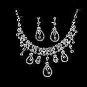 Rhinestone Drops Necklace And Earring Set