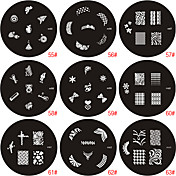 sello estampado de uñas de arte plantilla de imagen de la placa de la Serie M