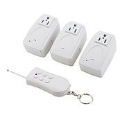 3 Wireless Remote Control Outlets with Transmitter (110V, White)