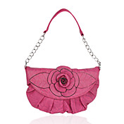 Faux Leather With Flower Shoulder Bag (More Colors)