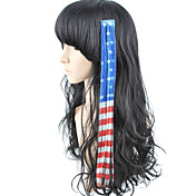 10 stuks clip in hoogtepunt ons Vlag synthetische hair extensions