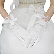 Satin Bridal Gloves With Bow (More Colors)