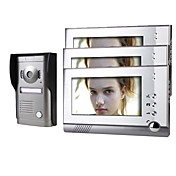 três 7 polegadas monitor colorido de vídeo do sistema de telefone da porta com câmera liga cobertura à prova de intempéries