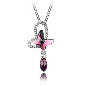 45-cm Flying Butterfly Austrian Crystal Necklace