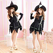 Evil Series Black Polyester Sexy Witch Costume (2 Pieces)