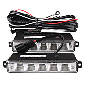 auto huomiovaloista (2 kpl, 5 LED, valkoinen valo, vesitiivis)