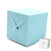 Lovely Wooden Cubic Desktop Analog Alarm Clock (Assorted Colors)