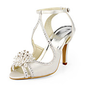 Silk Stiletto Heel Sandals With Rhinestone Wedding Shoes (More Colors Available)