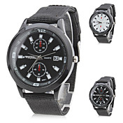 Orologio analogico, al quarzo, unisex, cinturino in tessuto - Nero