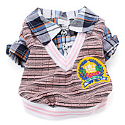 v-pescoço camisa xadrez para cães (xs-xxl, rosa)