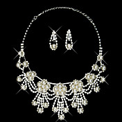 Elegant Pearl Classical Style Ladies Necklace and Earrings Jewelry Set (45 cm)