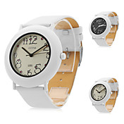 Frauen pu analoge Quarz-Armbanduhr (weiß)