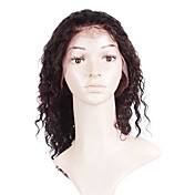 Glue-Less Hand-tied Lace Front Body Curly 12 Inch Indian Remy Hair Wig