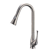 Contemporary Stainless Steel Bathroom Sink Faucet (Brushed Finish)