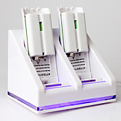 Dual USB Charging Stand/Station/Dock + Battery Pack for Wii/Wii U Remote (White)