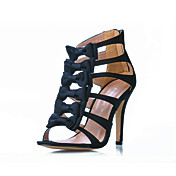 Satin Stiletto Heel Sandals With Bowknot