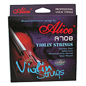Alice - (A708) Violin Strings/E-1st Steel Core,A-2nd D-3rd G-4th Nylon Core