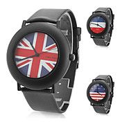Unisex Leather Analog Quartz Wrist Watch (Black)