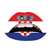 10 piezas temporaty Croacia labios pegatina tatuaje