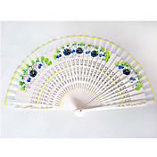 Elegant White Bamboo Hand Fan(Set of 2)