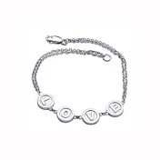personlig luksuriøse sølv romantisk armbånd (180 mm)