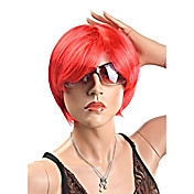 Capless Synthetic Short Red Party Wigs