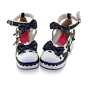 main en cuir PU coin 7cm shiro kuro lolita & à l'arc