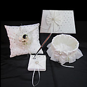 belle couple d'ours mariage conception de la collection mis en satin blanc avec paillettes (4 pièces)
