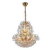 Golden Crystal Ceiling Light with 6 Lights Luxuriant Design