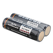 BEACON Protected 18650 3.7V 3200mAh Rechargeable Li-ion Batteries (2-Pack, Black)