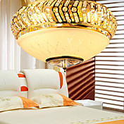 Luxuriant Modern Crystal Flush Mount With 3 Lights Golden Finish