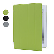 Four-folded Sleep and Wake-up PU Leather Case for the New iPad (Assorted Colors)