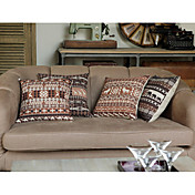 conjunto de 4 cobertura novidade abstrato travesseiro algodão / linho decorativo
